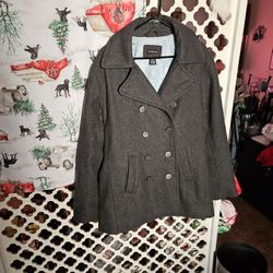 Wool Peacoat Gray Size XL-16-18