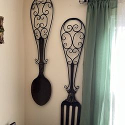 Metal Spoon & Fork Wall Decor Set $60