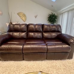 Leather Recliner Couch (2)