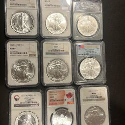 Graded Coin Lot silver American Silver Eagles And More