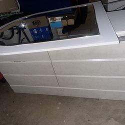 White Wooden Dresser w/ Mirror And Pullout Drawers (Pickup Today)