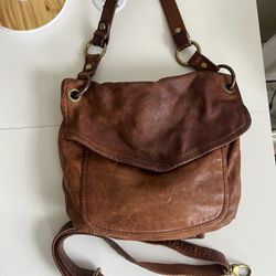 Fossil Leather Shoulder Bag With Adjustable Strap