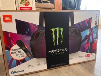 JBL PartyBox On-The-Go Bluetooth Speaker + Wireless Mic (Monster Energy Edition)