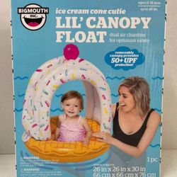 Lil Canopy Ice Cream Cone Pool Float  NEW 
