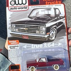 AutoWorld 1/64 Chevy Silverado Fleetside UltraRed