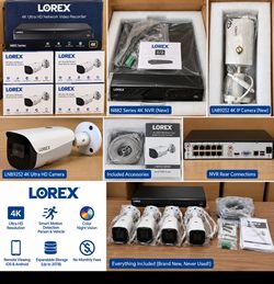 Brand New Lorex 4K Security Camera System – N882 NVR + 4 LNB9252 Cameras