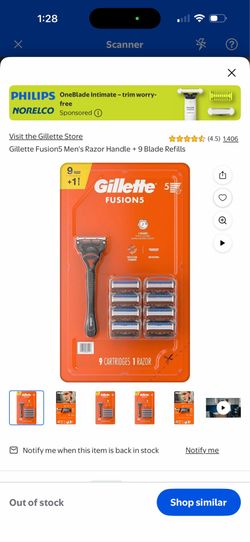 Gillette Fusion 5 Refill Cartridges 9 Count + Handle