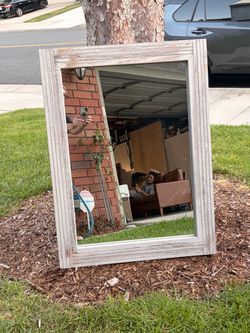 Grey frame mirror