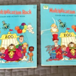 VINTAGE ORIGINAL MULTIPLICATION  ROCK WORKBOOKS LOT OF 2 UNUSED  $8 FOR BOTH 