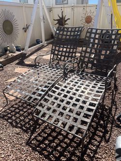 Iron Multi-Position Patio Chaise Lounge VINTAGE