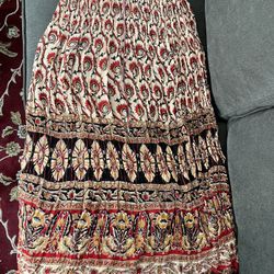 Beautiful Linen, Cotton Flower Design Skirt