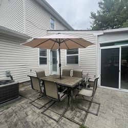 Patio Furniture With 6 Chairs And Umbrella