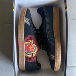 Puma Suede x PWR Thru Peace America - black-flame scarlet shoes 