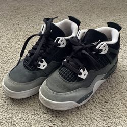 Nike Jordan 4 Retro Fear 2024 Black White Grey Teens  Size 13c