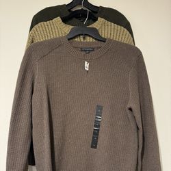 Zara And Banana Republic Textured Crewneck Sweater Size Medium Men New 