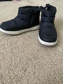 Boys Fall Winter Short Black Boots Warm Lining Size 13C