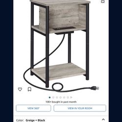 End Table Or Nightstand, Tear With Charging Port