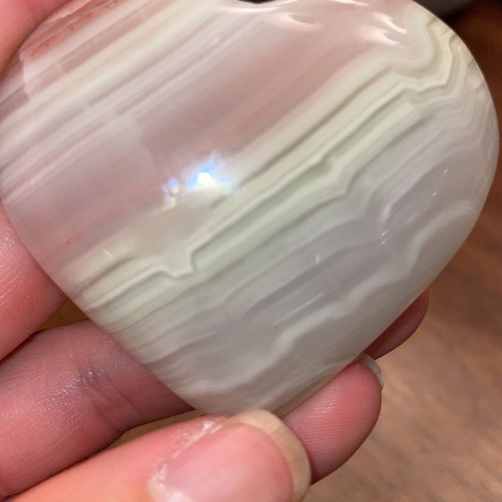 Pink Banded Onyx Heart