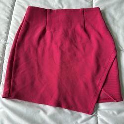 Forever 21 Hot Pink Textured Wrap Mini Skirt – High Waisted – Size Small – New. Never Worn