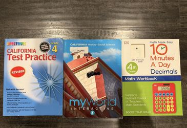 Grade 4 Learning Workbooks (social Science/History , Decimals, Test Prep) 