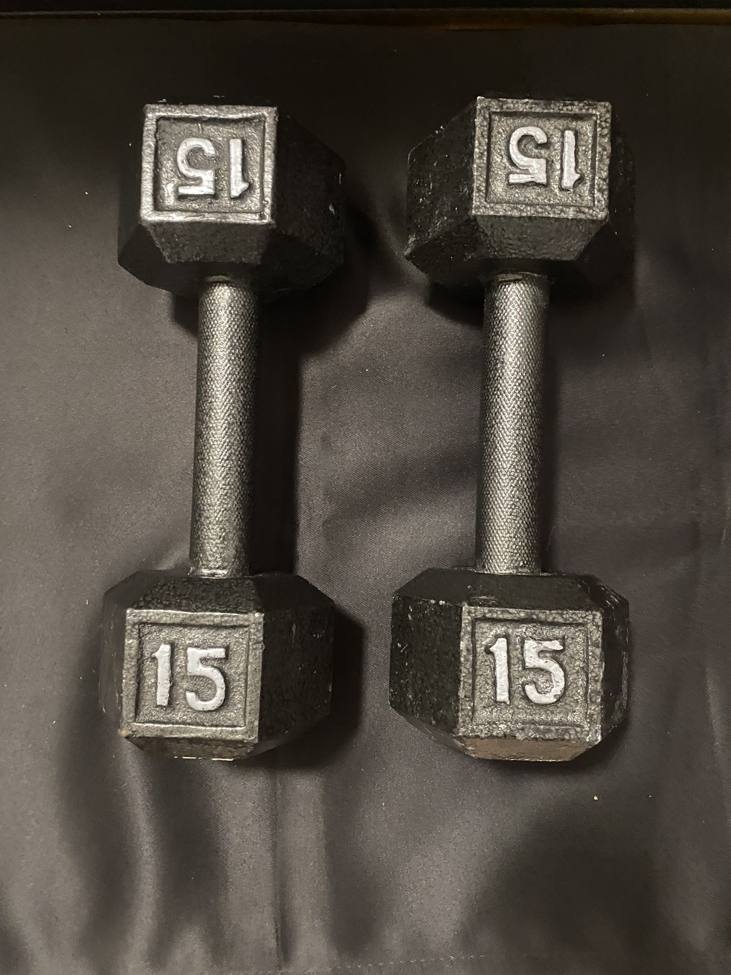 Two 15 Pound Dumbbells 