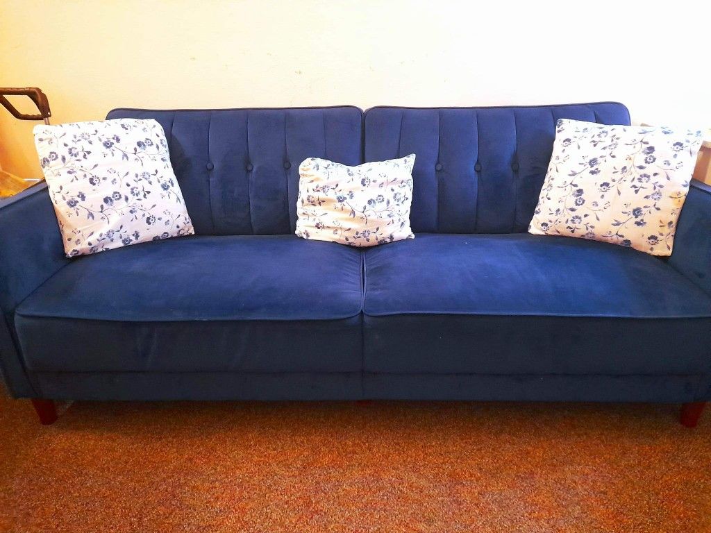 Perdue Velvet Square Arm Convertible Sleeper
