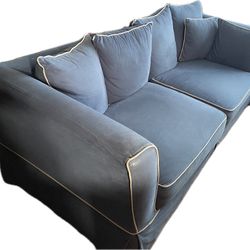 Blue couch and armchair