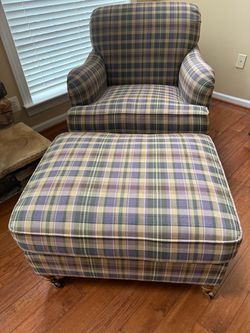Kravet armchair and matching ottoman