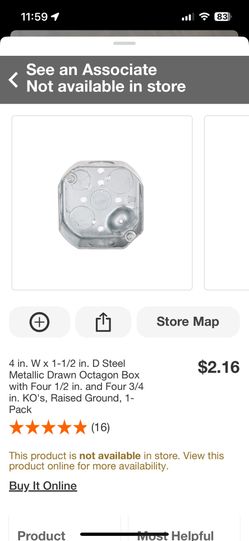 4” Octagon Box 1 1/2 in Deep