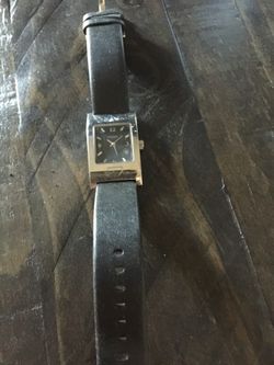 Black leather fossil ladies watch