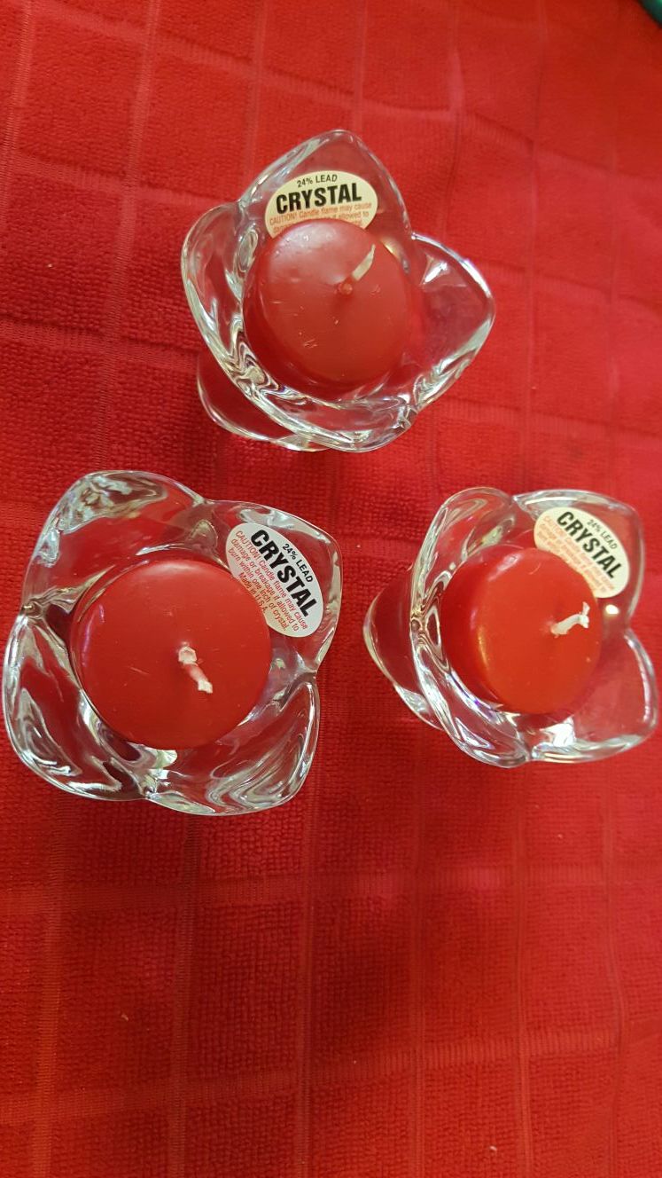 Cristal Candleholder Trio...w candles!
