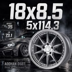 🔥 18x8.5 AodHan DS07 Silver w/Machined Face Wheels 🔥