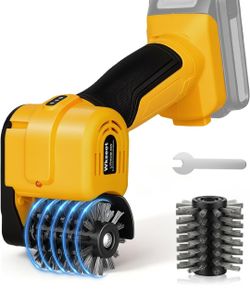 Cordless Electric Grill Brush Compatible with Dewalt 20V Battery (Tool Only) 4800RPM BBQ Grill Cleaner, Built-in LED Light, Premium Stainless Steel Br