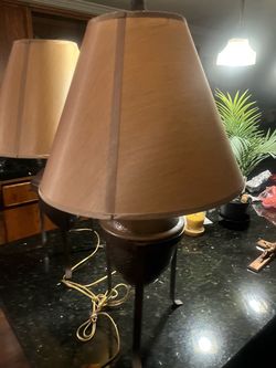 Table Lamp with Beige Shade
