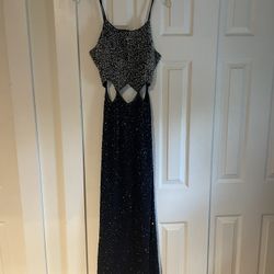 Stunning New .. Never Worn Dark Blue Evening Gown .. 