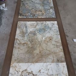 Wooden Coffee Table With Glass Surfaces