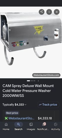 Cam spray pressure washer
