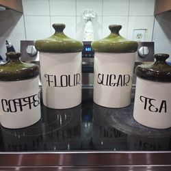 Vintage 60s Mushroom Style Canister Set 