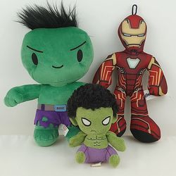 Marvel Characters Avengers Incredible Hulk & Ironman Stuffed Plush Toys Lot of 3