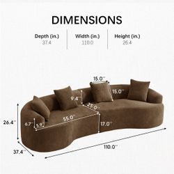 Curved Sofa, Left-right Symmetrical Design, Luxurious 4-seater Living Room Sofa