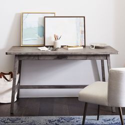 (Can deliver) Pottery Barn Mateo Light Gray Wood Desk