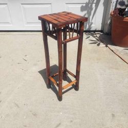 Vintage Bamboo Plant Stand Or Accent Table 