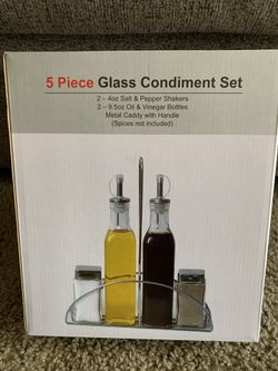 Glass Condiment Set