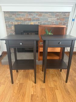 IKEA black nightstands