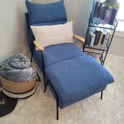 Blue Chair And Ottoman 