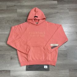 CORAL / PINK ESSENTIALS HOODIES 