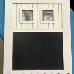Chalk board frame with hooks