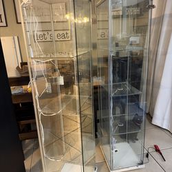 Ikea glass display with lights
