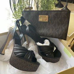 Michael Kors wallet and heels 