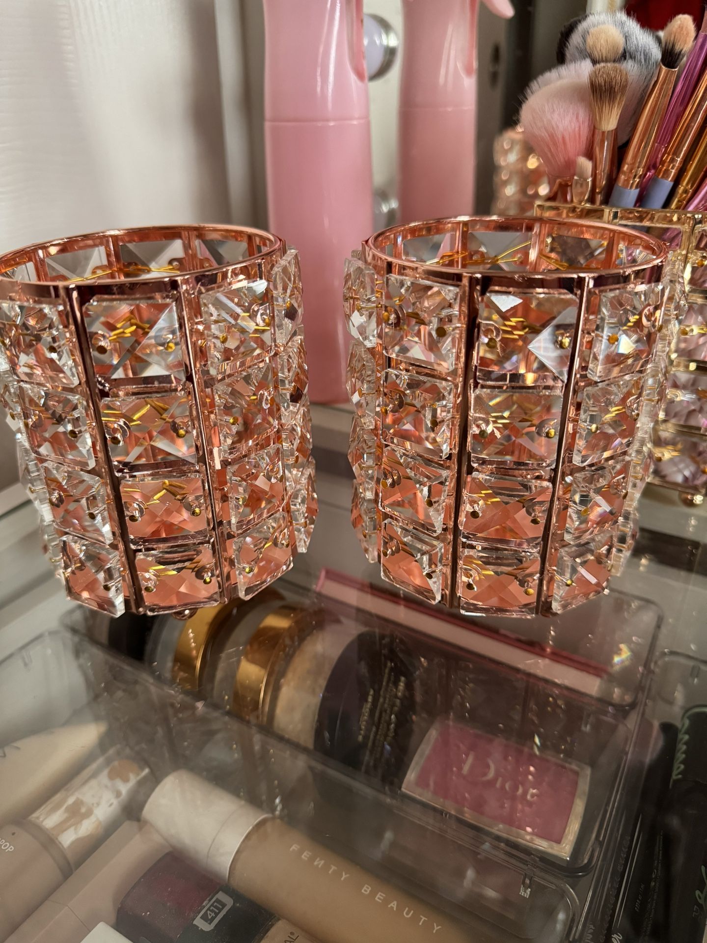 Rose Gold Makeup Brush Holders